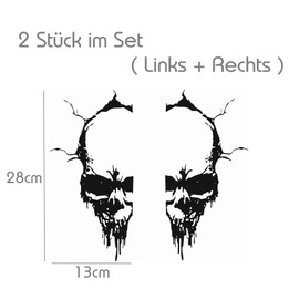 Finest Folia Skull Decal Sticker Decor Film Car Sticker for Car Truck Caravan, Glossy Black