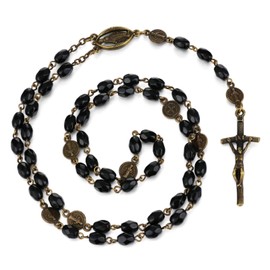 diyalo Chaplet of Seven Sorrows Rosary Virgin Mary Prayer Beads Chain Our Lady Crucifix Cross Necklace