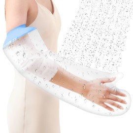 Adult Cast Cover Waterproof Arm for Showering, Reusable Bandage Protector for Shower Bath, Watertight Seal Tight Arm Bathing Guard for Hand, Wrist, Finger, Elbow (Adult Half Arm)