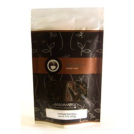 Mahamosa Earl Grey Black Tea Blend and Tea Infuser Set: 8 oz Lavender Earl Grey Black Tea, 1 Stainless Steel Tea Ball Infuser (Bundle- 2 items)(Tea Ingredients: Whole leaf black tea, lavender flowers, bergamot flavor)