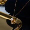 Elegant G18K Gold Natural Freshwater Cultured Pearl Pendant for Women