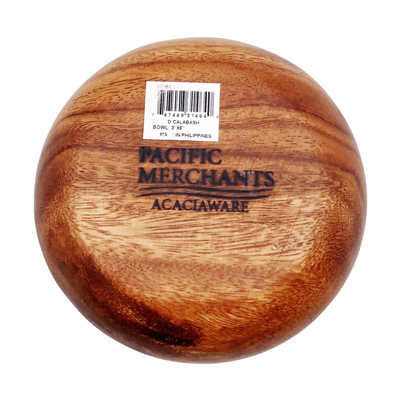 Pacific Merchants Acaciaware 6 x 3 Inch Round Calabash Bowl
