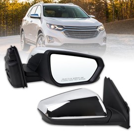 Lqito Right Passenger Side Mirror Compatible With 2018 2019 2020 2021 2022 2023 2024 Chevy Equinox With Manual Folding Power Glass Heated Chrome Replace#84225383(5Pins)