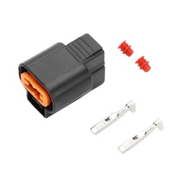 VekAuto 2 Pin ABS Sensor Connector Plug Kit Compatible for Mitsubishi, Waterproof 2.2 mm Series Plastic Black Female Wire Terminal Connector