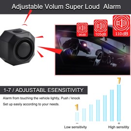 USUPERINK 110dB Bike Alarm Wireless Vibration Motion Sensor with USB Charging Ports, Anti-Theft Bicycle Motorcycle Alarm with Remote, Waterproof, 4SET