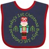 inktastic Nutcracker First Christmas Babys 1st Baby Bib Navy and