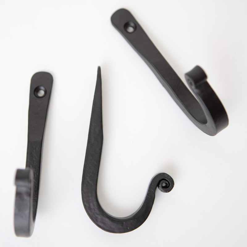 Stur-De Decorative Wrought Iron Hooks for Wall - Heavy Duty