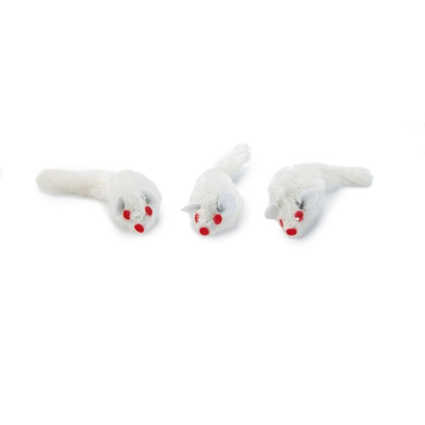 Beeztees 419792 Plush Mouse 5 cm Pack of 3 White