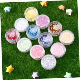 Mikinona Unique Star Nail Decals 12pcs Shiny Nail Art Glitter Stickers for Home Party DIY