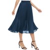 EXCHIC Women's Casual Chiffon Elastic Waist One Line Pleated Midi
