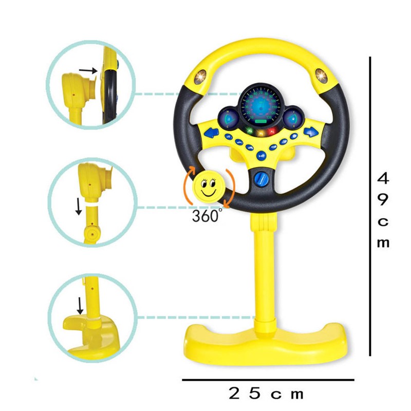 Children Steering Wheel Toy Simulation Driving Car Education Toy 360