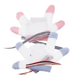 SUPVOX 2pairs Thumb Sucking Stop Gloves for Sucking Protector Breathable for Finger Biting Prevention