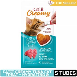 Catit Creamy Lickable Cat Treat - Hydrating Tuna - 5-Pack