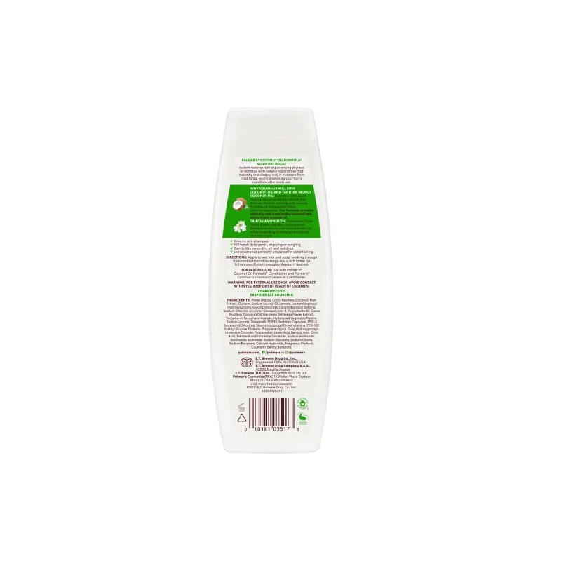 Palmer's Coconut Oil Formula Moisture Boost Shampoo Reparador, 400ml