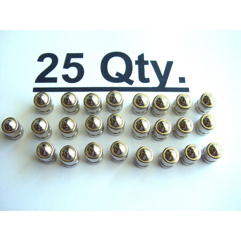 Schrader Automotive 25 Xtra Seal Brass Metal Chrome Valve Caps