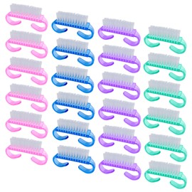 Handle Grip Nail Brush, 24 Pack Small Fingernail Brushes, Hand Scrub Cleaning Brush Kit for Nails and Toes Women Men, Multicolor
