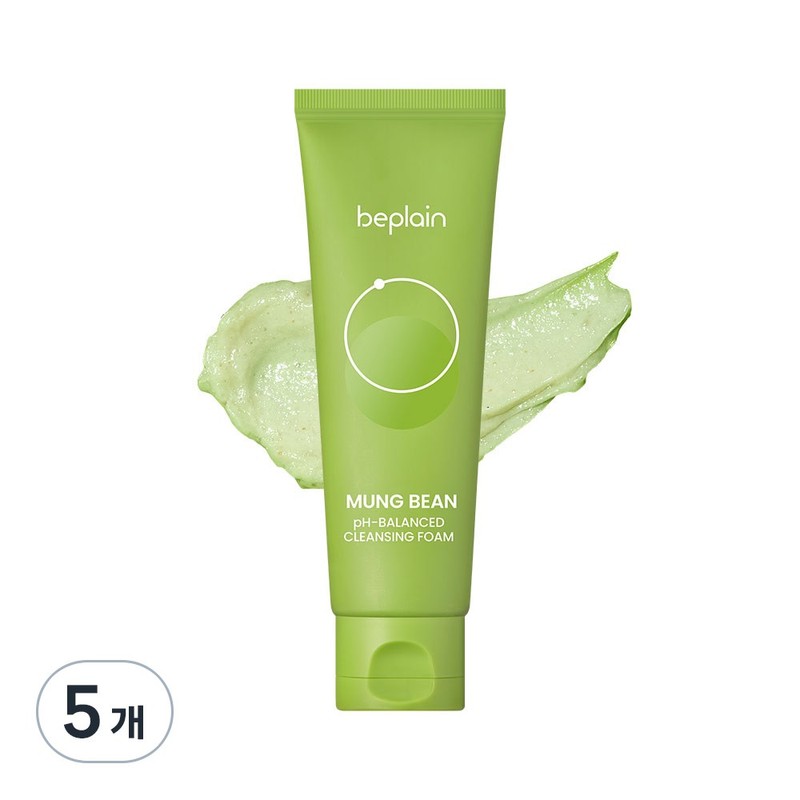 Partner_Reference 비플레인 녹두 약산성 클렌징폼 80ml 5개 / 비플레인 녹두