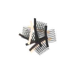 Xuxisowo 30 Pcs Stainless Steel Wig Clips, 7-Teeth Wig Combs for Securing and Making Wig Caps (Mixed)