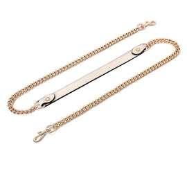 jiesinlov Purse Leather and Chain Bag Shoulder Strap Replacement Crossbody for Handbags,43 Inches in Length(Gold-off white)