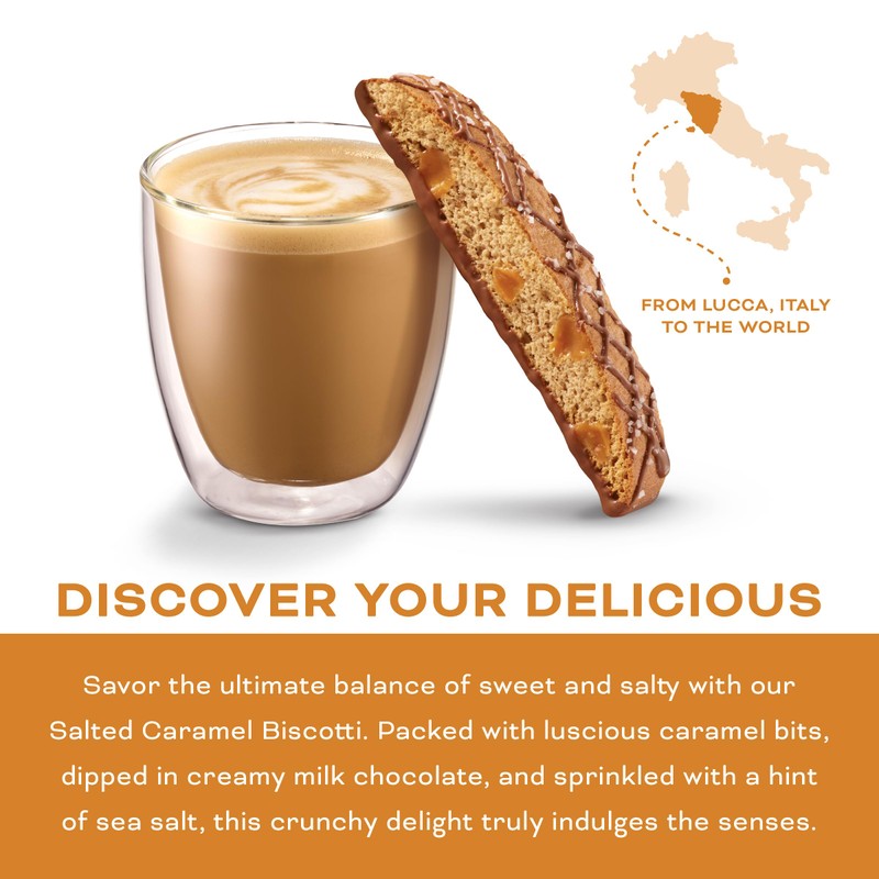 Nonni's Salted Caramel Milk Chocolate Biscotti Cookies — Individually Wrapped