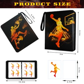 Basketball Cards Binder 400 Pockets, Trading Cards Holder Card Collectors Album,Trading Card Binder 4 Pocket with 50 Removable Sleeves for Basketball Card and Sports Card