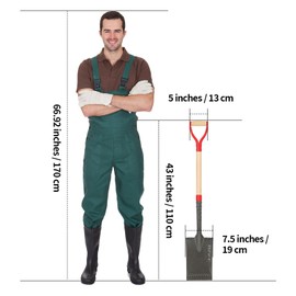 HANTOP Flat Spade Garden Shovel Edging Shovels with Wooden Handle for Digging Gardening Planting Edging, 43 inches