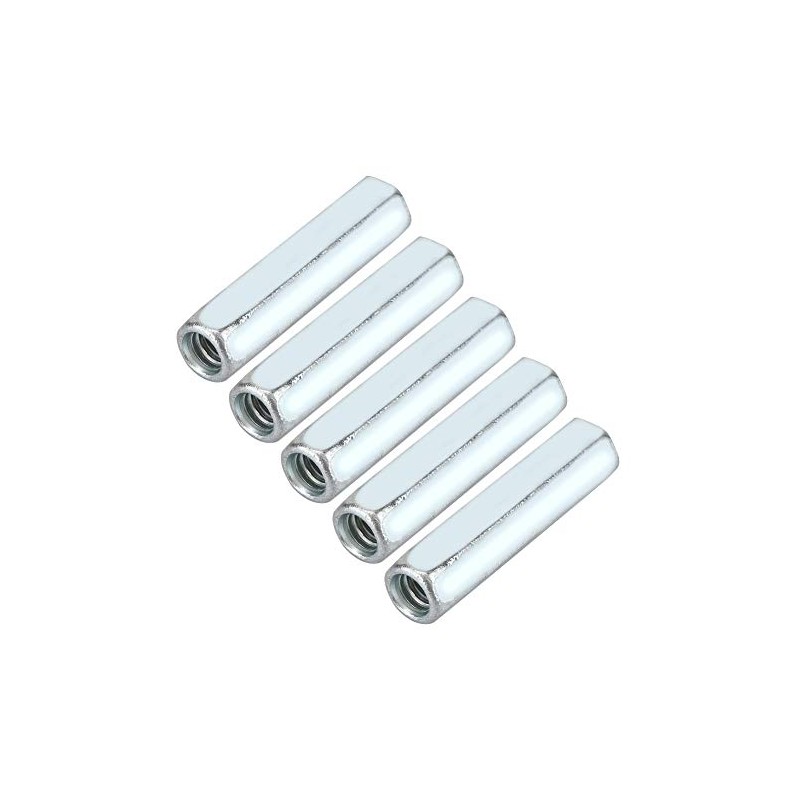 5pcs M6*40 Long Hex Nuts Long Rod Coupling Nuts Zinc