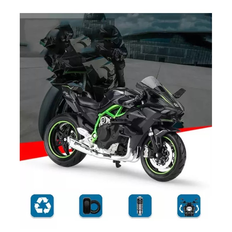 Maisto Kawaski H2r Miniatura Moto Metal De Luz Y Sonido