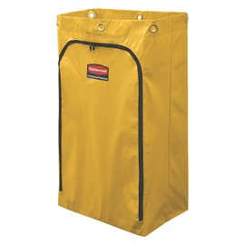 Rubbermaid Commercial Products Cleaning Cart Bag, 24-Gallon, Yellow, Collecting Refuse or Laundry Items, Janitorial and Housekeeping Carts, Zippered Front
