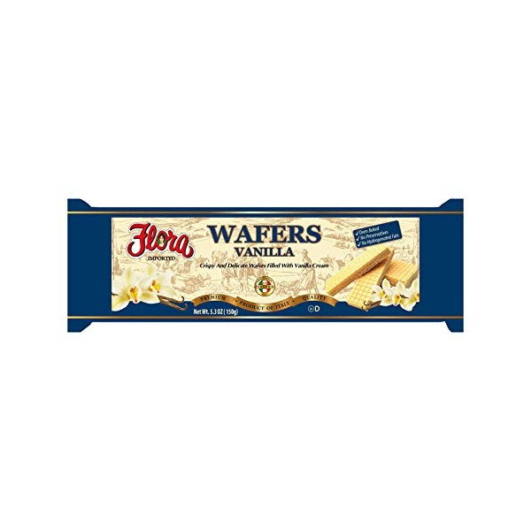 Wafer Cookies by Flora - Italian Wafers Vanilla - 5.3 oz (Pack of 3)