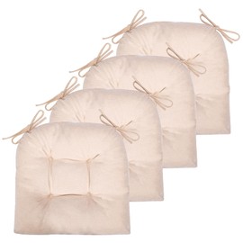 JAMPAYANG Chair Cushion, 4 Pack Chair Cushions for Dining Chairs, Chair Pads and Mat with Ties for Indoor Kitchen Seat and Desk (4 Count - 17 x 16 in, Beige)