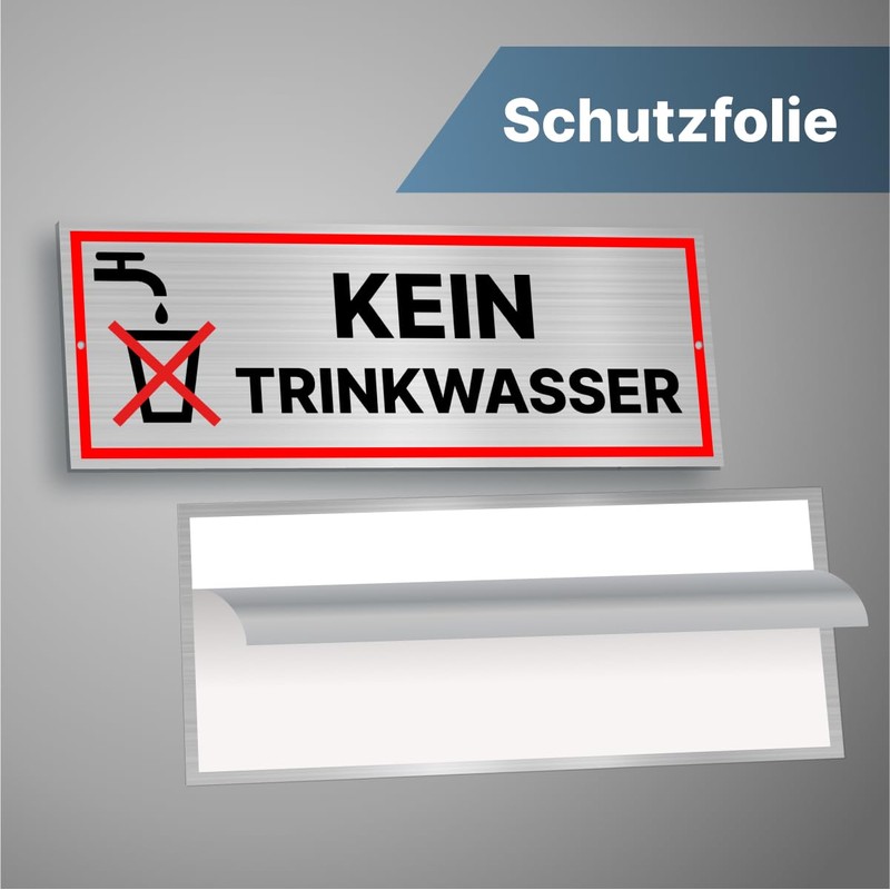 Sign No Drinking Water 15 x 5 cm Weatherproof Aluminium