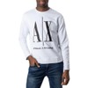 A｜X ARMANI EXCHANGE Men's Icon Project Embroidered Pullover Sweatshirt, White,