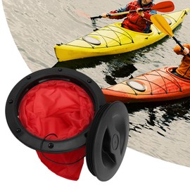 Boat Hatch Cover, 6/8 Inch Waterproof Round Hatch Deck Plate Kit Kayak Accessories with Red Storage Bag for Fishing Kayak Boating, Horizontal and Vertical Installation (6in)