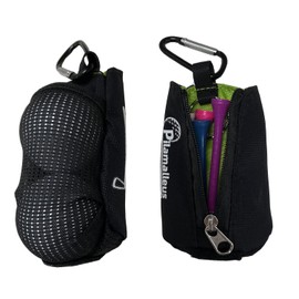 Sitengle Golf Ball Case for 2 with Carabiner Golf Tee Storage Golf Ball Holder Lightweight (Black)