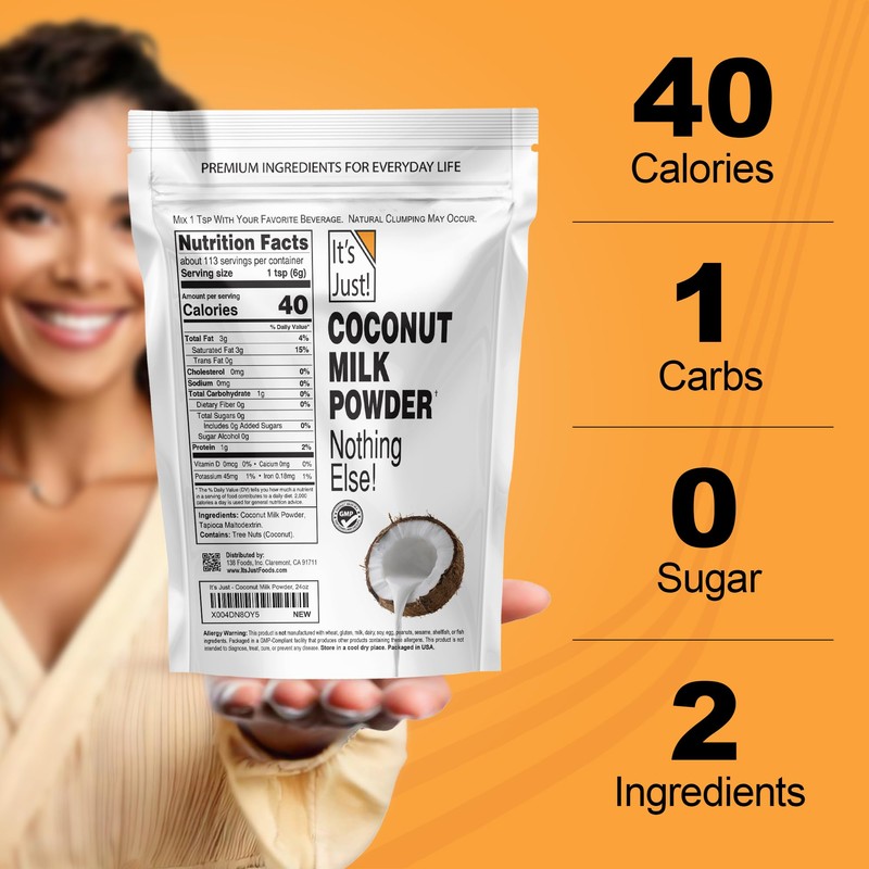 It's Just - Coconut Milk Powder, 24oz, Dairy-Free, Coconut Milk