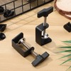 TEHAUX 2pcs Aluminum C Clamp, Black Heavy Duty C-Clamp Base