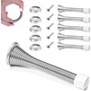 Spring Door Stop,5 Pack Metal Door Stoppers Wall Mounted Doorstop