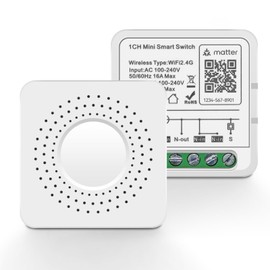 MVAVA Smart Schalter Supports Matter, Mini Wlan Smart Lichtschalter Relais Modul für Smart Home DIY Neutralleiter erforderlich, Kompatibel mit Home Assistant, Alexa, Google Home, 2,4GHz