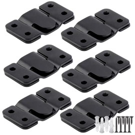 5WYOUKE 6 Pairs Set (2.1 x 1.2 inches (54 x 30 mm) Black Stainless Steel Wall Hanging Hooks Picture Frame Clock, Easy to Install, Multi-functional, Compatible with Plasterboard and Wood Walls, Screws and Plastic Extension Tubes Included