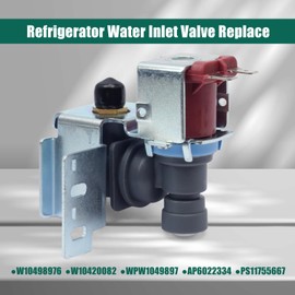 YUXIVCNE W10498976 Refrigerator Water Inlet Valve Replacement for Whirlp for Maytag for Kenmore Ice Maker Parts GB2 GB9 GX2 GX5 MBF MBL MBR MFF WRB WRF Series Replace W10420082 WPW1049897