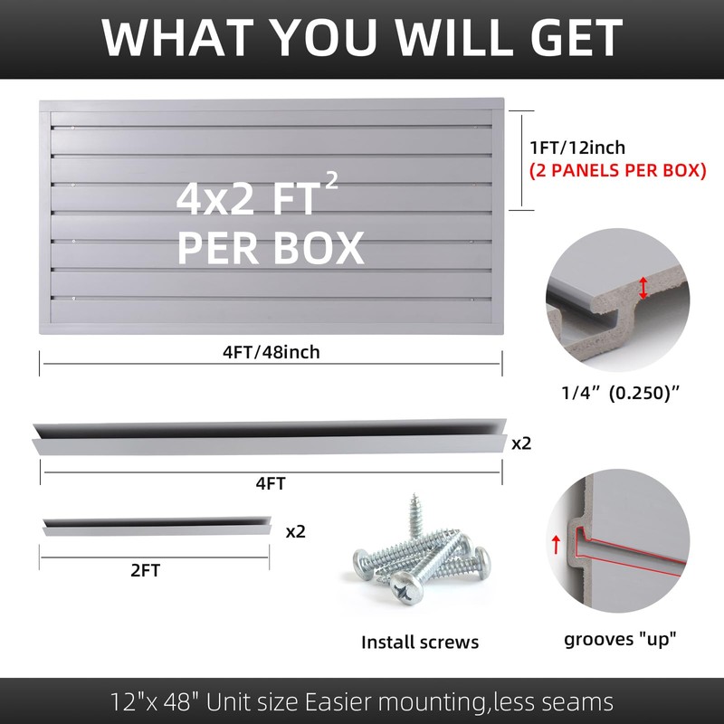 Slatwall Panel Garage Wall Organizer Heavy Duty Wall Mounted, PVC