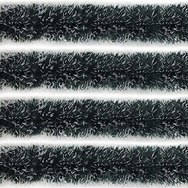 Rocking Party Dark Green & White Snow Tipped Christmas Tree Tinsel Metallic Hanging Decoration (8 Metre)