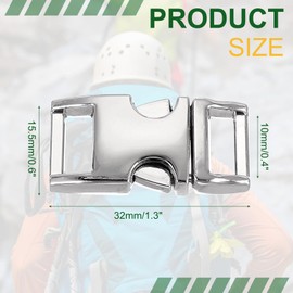 PATIKIL Metal Buckle, 4 Pack Quick Side Release Clips for Luggage Belt Strap Backpack Webbing(1" x 1.6", Silver)