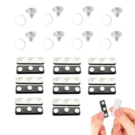 16Pairs Curtain Magnets, Shower Curtain Magnets, Magnetic Curtains Clips, Blackout Blind Accessory, Magnetic Buttons for Curtains, Ideal for Bedroom, Office, and Shower Home