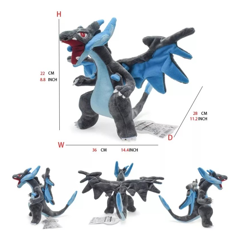 Pokémon Pelucia Pokémon Mega Charizard X - 20 cm