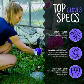 WESTWOOD FOX Gardening Gloves for Women Leather Thorn Safety Garden Heavy Duty Work Gloves Men Women Gardener Non-Slip Rigger (Purple, M)