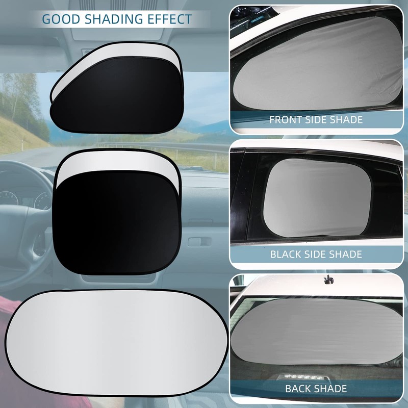 Tallew 7 Pieces Car Window Shade Set Include 4 Side