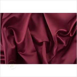 Solid Satin Fabric by The Yard, Silky & Shiny Sewing Fabric for Satin Scarf, Dresses, Garments, DIY Wedding Decor, Home Decor, Seamless Material (Maroon, 2 Yard)