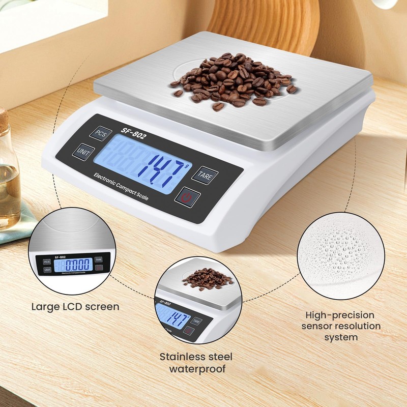 Puozult Digital Kitchen Scale 30kg/66lb Large Food Scale for Baking